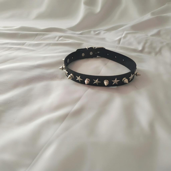 Чокър с геометричен дизайн, пънк стил, смесени материали, висулка от сплав, регулярна верига