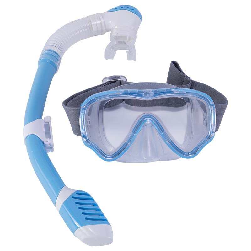 Σετ μάσκας κατάδυσης και αναπνευστήρα για παιδιά, φακοί από tempered glass, σιλικόνινη στεγανοποίηση, πλαίσιο από PC