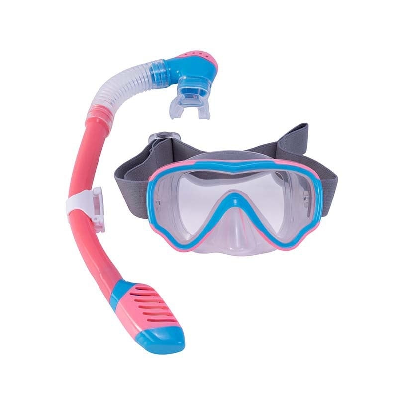 Σετ μάσκας κατάδυσης και αναπνευστήρα για παιδιά, φακοί από tempered glass, σιλικόνινη στεγανοποίηση, πλαίσιο από PC