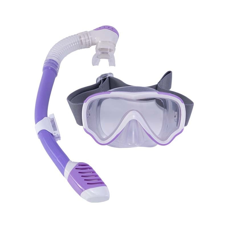 Σετ μάσκας κατάδυσης και αναπνευστήρα για παιδιά, φακοί από tempered glass, σιλικόνινη στεγανοποίηση, πλαίσιο από PC