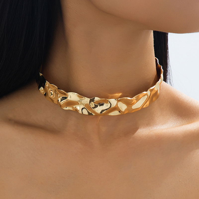 Nakit od željeza s elektroplatiranim premazom, geometrijski oblik, stil hladnog vjetra, težina 42,8 g