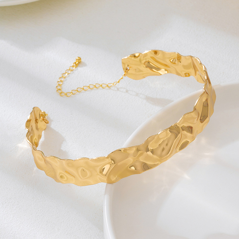 Nakit od željeza s elektroplatiranim premazom, geometrijski oblik, stil hladnog vjetra, težina 42,8 g