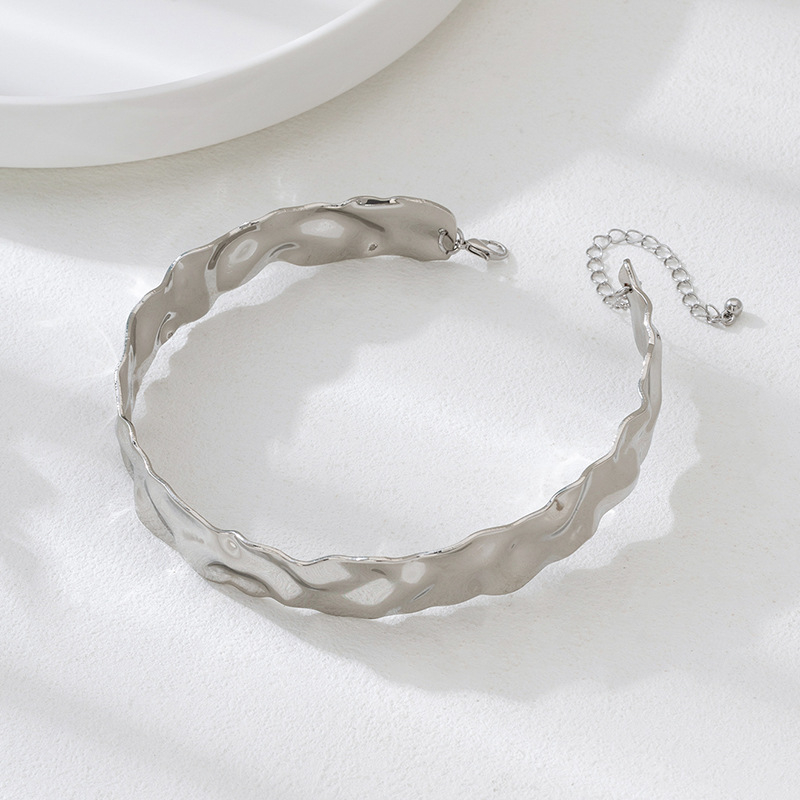 Nakit od željeza s elektroplatiranim premazom, geometrijski oblik, stil hladnog vjetra, težina 42,8 g