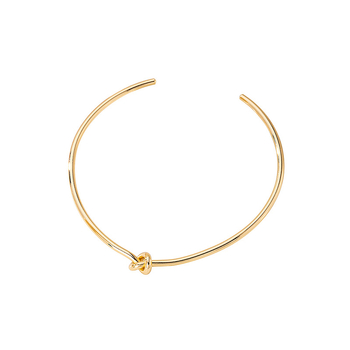 Choker ogrlica s čvorom i otvorenim ovratnikom, geometrijski oblik, Ins stil; Materijal: cinkova legura; Proces: elektroplatiranje; Obim: ≤30 cm; Težina: 35 g