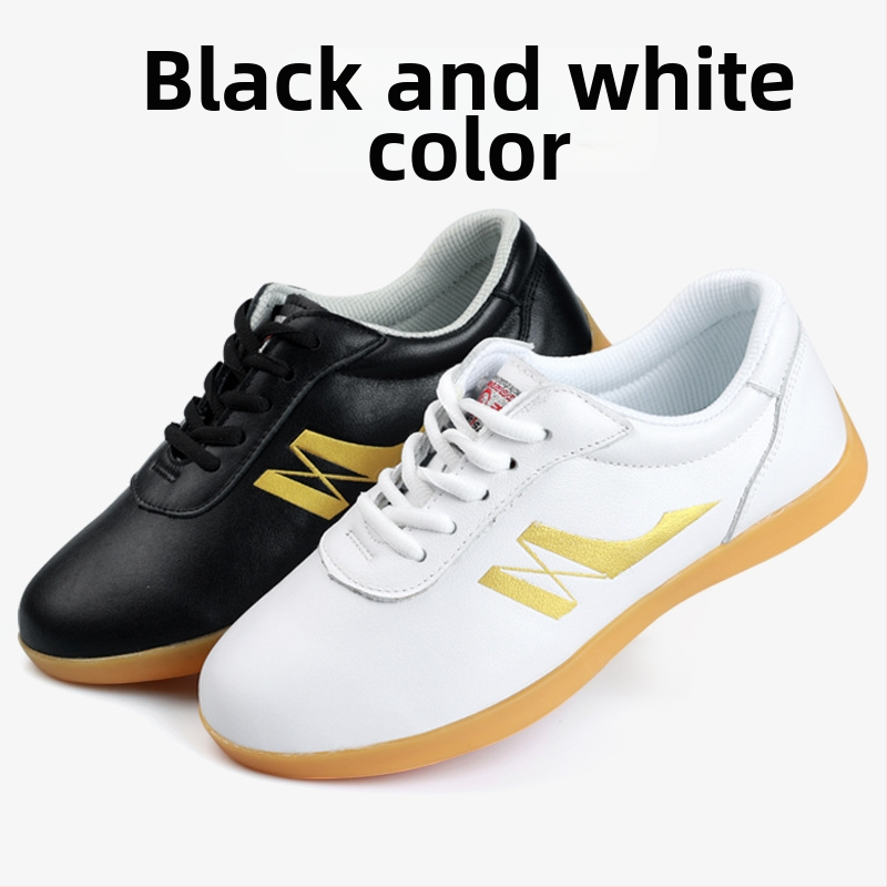 Tai Chi topánky pre dospelých, unisex vnútorná fitness obuv, pravá koža, protišmyková podrážka