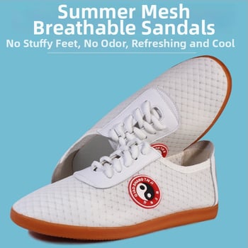 Tai Chi topánky – priedušný sieťový horný diel, protišmyková podrážka, vstrebávanie potu – Dospelí, Unisex, vnútorné fitnes topánky