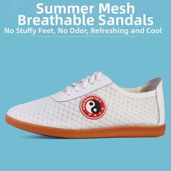 Tai Chi topánky – priedušný sieťový horný diel, protišmyková podrážka, vstrebávanie potu – Dospelí, Unisex, vnútorné fitnes topánky