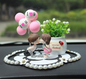 Θήκη αρωματιστή αυτοκινήτου από ρητίνη, γλυκό ρομαντικό στυλ, σχέδιο ζευγαριού καρτούν, αρωματοθεραπεία, μάρκα Purple Yuchen Lan