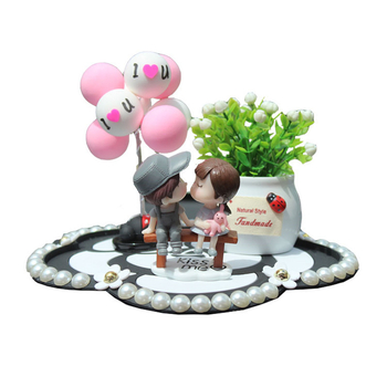 Θήκη αρωματιστή αυτοκινήτου από ρητίνη, γλυκό ρομαντικό στυλ, σχέδιο ζευγαριού καρτούν, αρωματοθεραπεία, μάρκα Purple Yuchen Lan