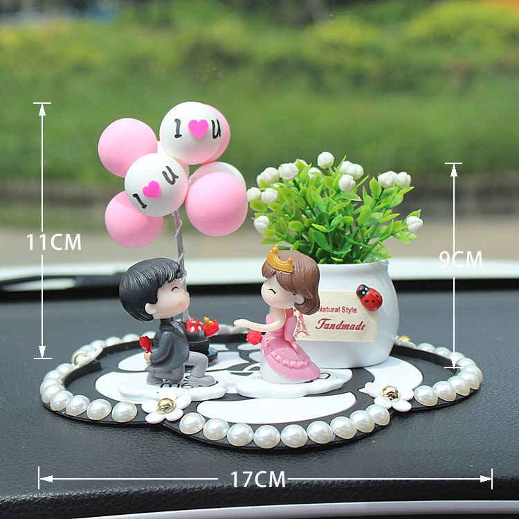 Θήκη αρωματιστή αυτοκινήτου από ρητίνη, γλυκό ρομαντικό στυλ, σχέδιο ζευγαριού καρτούν, αρωματοθεραπεία, μάρκα Purple Yuchen Lan