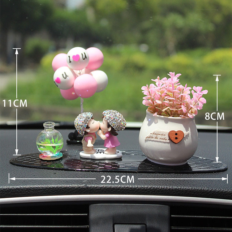 Θήκη αρωματιστή αυτοκινήτου από ρητίνη, γλυκό ρομαντικό στυλ, σχέδιο ζευγαριού καρτούν, αρωματοθεραπεία, μάρκα Purple Yuchen Lan