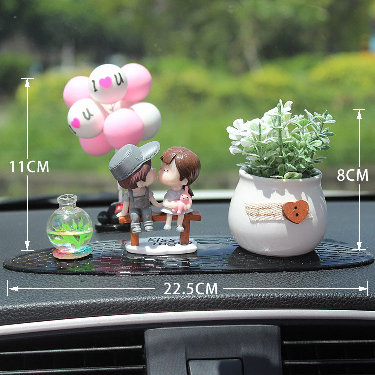 Θήκη αρωματιστή αυτοκινήτου από ρητίνη, γλυκό ρομαντικό στυλ, σχέδιο ζευγαριού καρτούν, αρωματοθεραπεία, μάρκα Purple Yuchen Lan