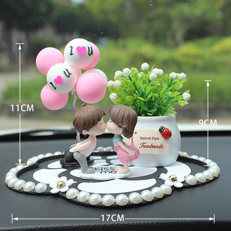 Θήκη αρωματιστή αυτοκινήτου από ρητίνη, γλυκό ρομαντικό στυλ, σχέδιο ζευγαριού καρτούν, αρωματοθεραπεία, μάρκα Purple Yuchen Lan