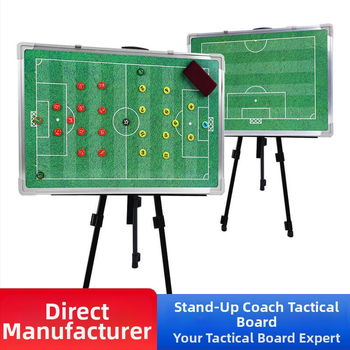 Futball- és kosárlabda taktikai tábla — alumíniumötvözet keret, padlóra álló tartó, mágneses felület, toll és törlő gumi