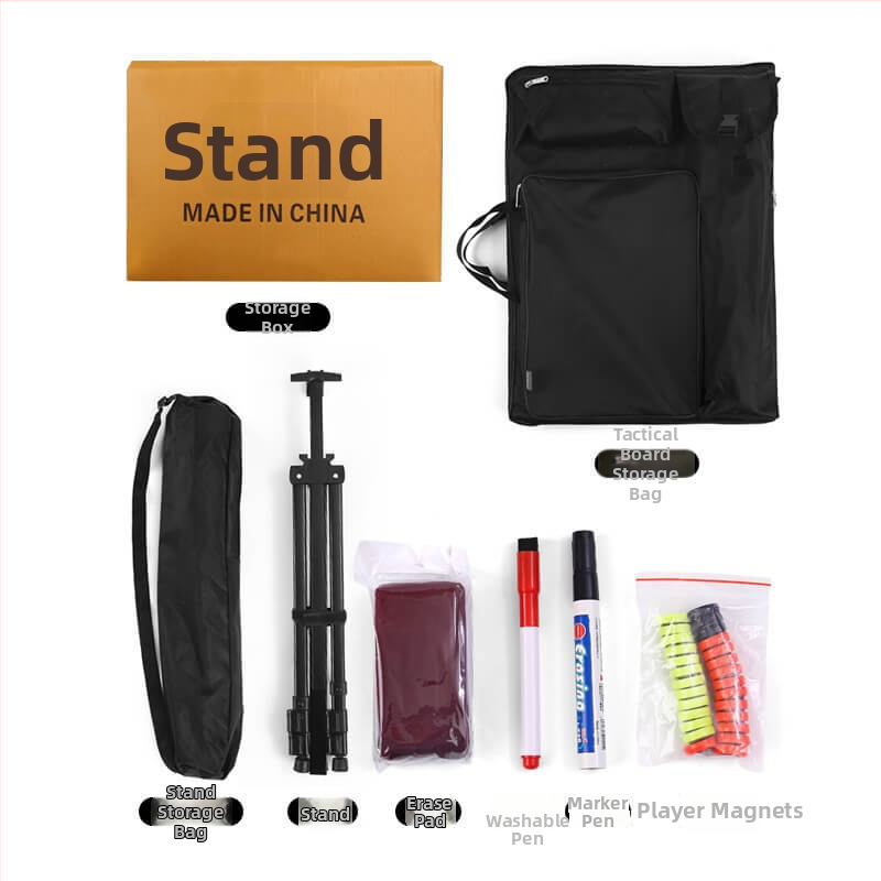 Futball- és kosárlabda taktikai tábla — alumíniumötvözet keret, padlóra álló tartó, mágneses felület, toll és törlő gumi