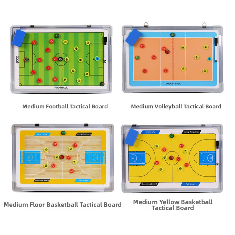 Futball- és kosárlabda taktikai tábla — alumíniumötvözet keret, padlóra álló tartó, mágneses felület, toll és törlő gumi