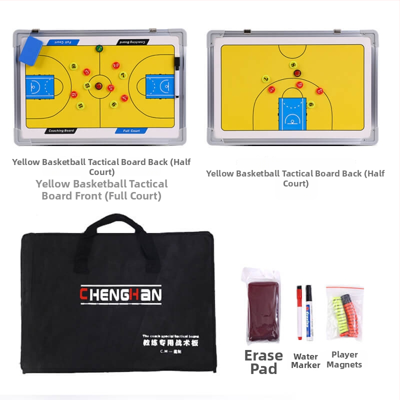 Futball- és kosárlabda taktikai tábla — alumíniumötvözet keret, padlóra álló tartó, mágneses felület, toll és törlő gumi