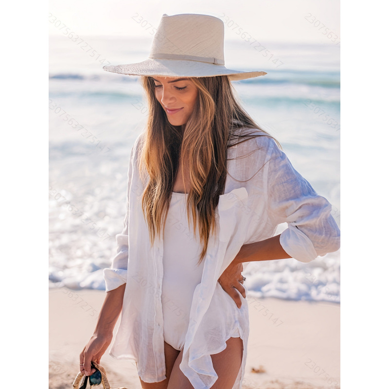 Vinylon plažni prekrivač, šál tip, Harajuku stil, UPF30+ zaštita od sunca, rukavi rogasti