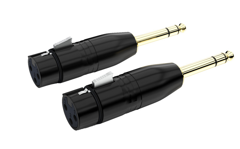 Adaptor audio XLR: Cannon către 6,35 mm/6,5 mm, variante cu 2-core sau 3-core; interfață microfon-mixer; durată de viață 500 cicluri; marca Choseal/Akihabara; modele QD2035–QD2038