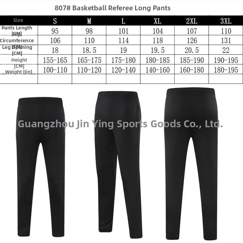 Basketbalový rozhodcovský uniformný set, top s krátkymi rukávmi a dlhé nohavice, bambusové vlákno a polyester, s potlačeným číslom