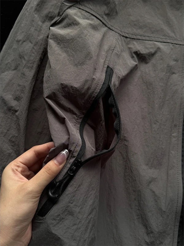 Τζάκετ με UPF50+ προστασία από τον ήλιο, με κουκούλα, χαλαρή γραμμή, πλαϊνές τσέπες και φερμουάρ