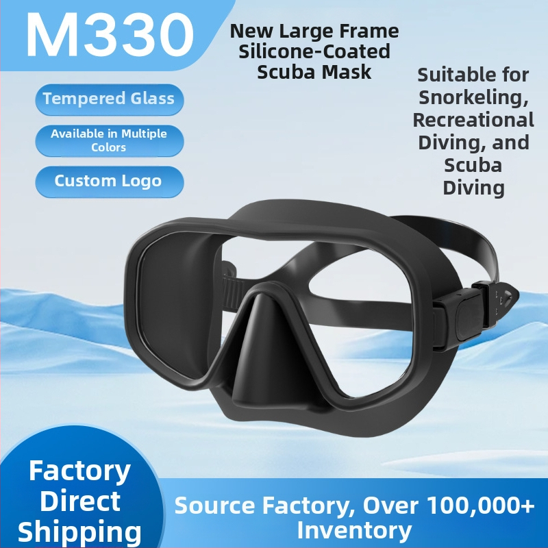 Maska na šnorchlovanie s bezrámovou konštrukciou, potravinársky silikón a tvrdené sklo – model M330