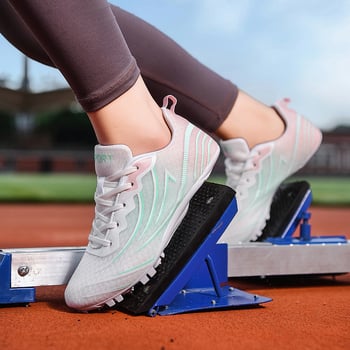 7-tüskés pályaszprint cipő, légáteresztő hálós felsőrész, könnyű, alacsony profilú, természetes gumi talp