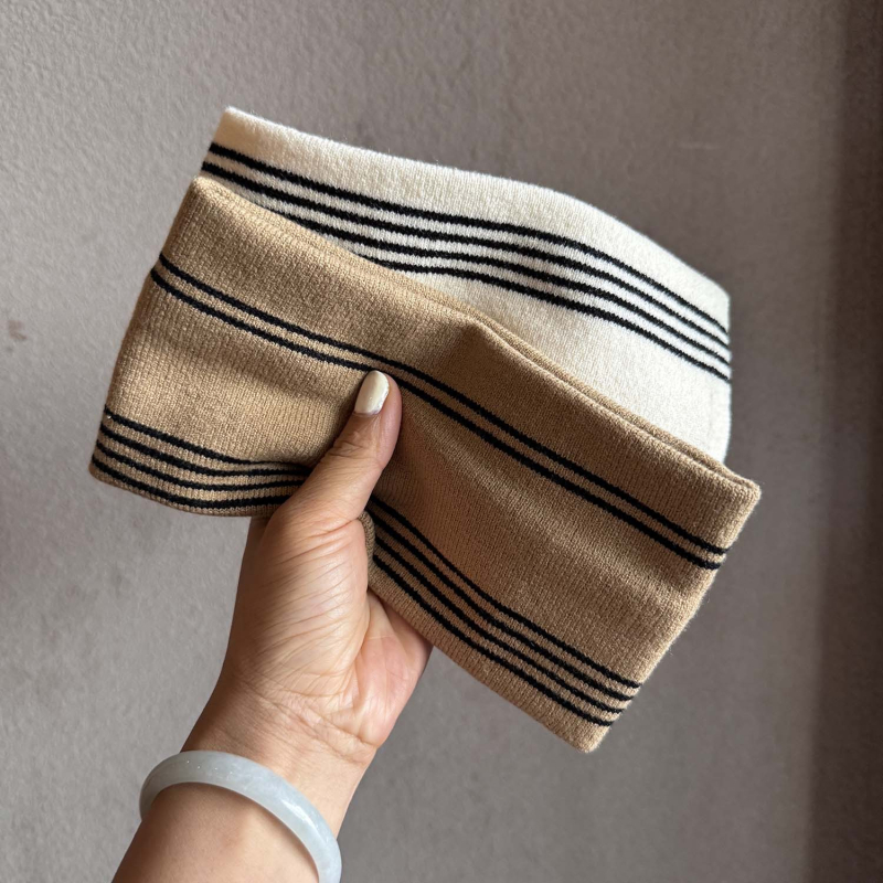 Korejski stil pletena traka za kosu – karirani dizajn, unisex, dodatak za glavu, jesen 2025