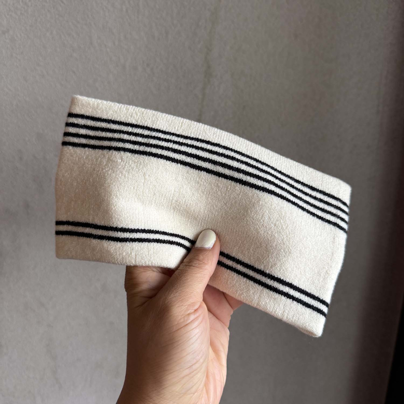 Korejski stil pletena traka za kosu – karirani dizajn, unisex, dodatak za glavu, jesen 2025