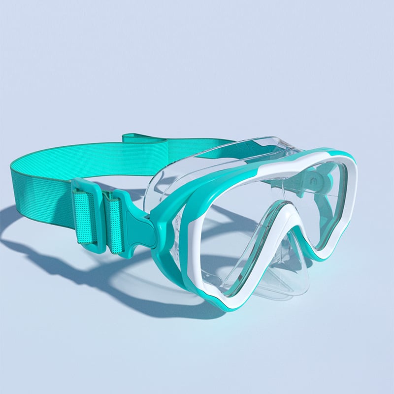 Παιδική μάσκα κατάδυσης με μεγάλο πλαίσιο και υφασμάτινο ιμάντα – μάσκα κατάδυσης από σιλικόνη για νέους (Υλικό: Σιλικόνη; Για παιδιά; Μεγάλο πλαίσιο; Υφασμάτινο ιμάντας)