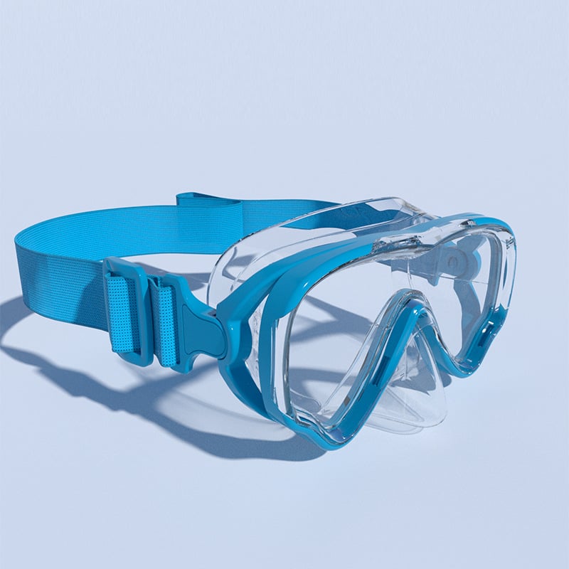 Παιδική μάσκα κατάδυσης με μεγάλο πλαίσιο και υφασμάτινο ιμάντα – μάσκα κατάδυσης από σιλικόνη για νέους (Υλικό: Σιλικόνη; Για παιδιά; Μεγάλο πλαίσιο; Υφασμάτινο ιμάντας)