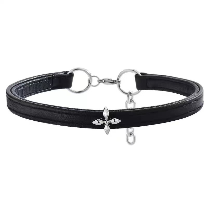 Kožni čoker ogrlica za žene, geometrijski dizajn, brend Chujian Jewelry, lanac klavikule, sladak stil