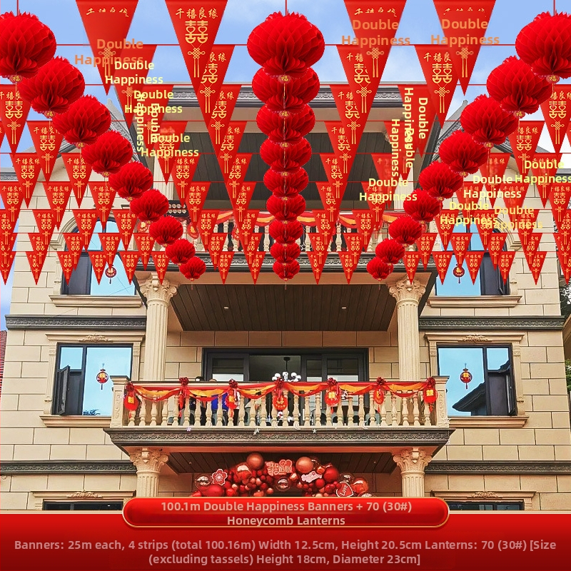 Baijuxin Vjenčana girlanda Dekoracija – Brokatni materijal, vrpca, dekoracija prostora za vjenčanje