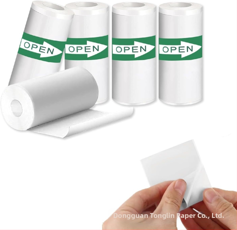 Tonglin Paper 57x25 mm bijeli samoljepljivi kontinuirani termalni papir za etikete, 2 inča, vodootporan, otporan na ulje i kidanje