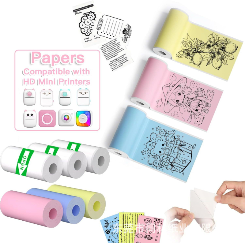 Folyamatos nyomtatáshoz tervezett termoszalag papír, forró olvadó ragasztó, fényes film