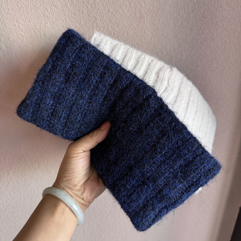Čelenka za glavu u korejskom stilu, unisex, pletena od vune u smjesi s motívom slova