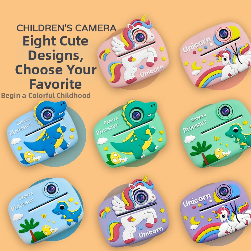 Detská kamera s okamžitým tlačom jedným dotykom, tlač na karty, 2,4-palcový LCD, TF karta úložisko, 24MP