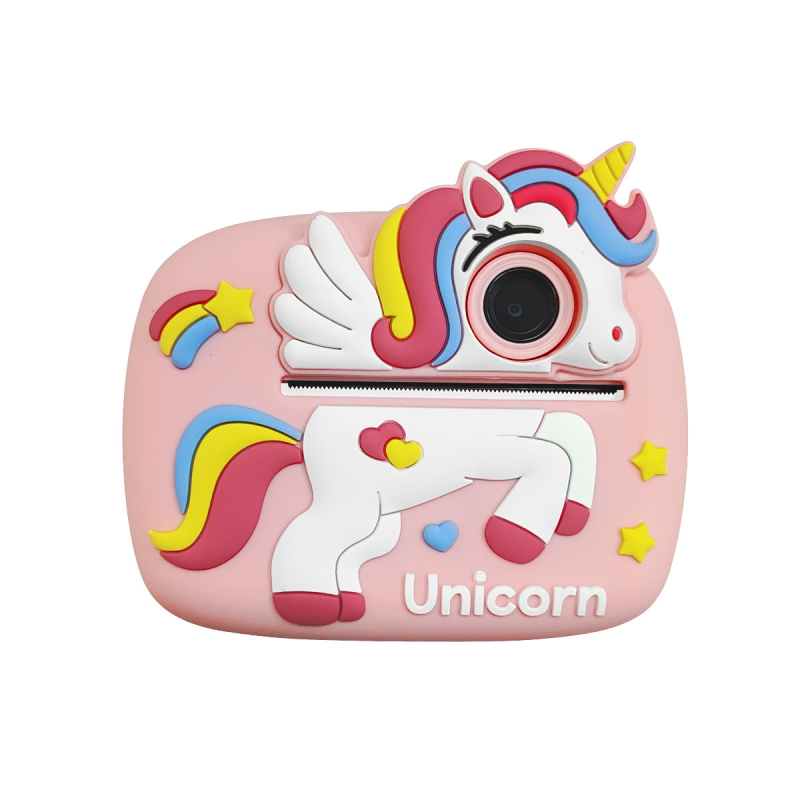 Gyerekeknek szánt azonnali nyomtatós kamera egy érintésre, kártyanyomtatás, 2,4 hüvelykes LCD, TF-kártya tárhely, 24MP