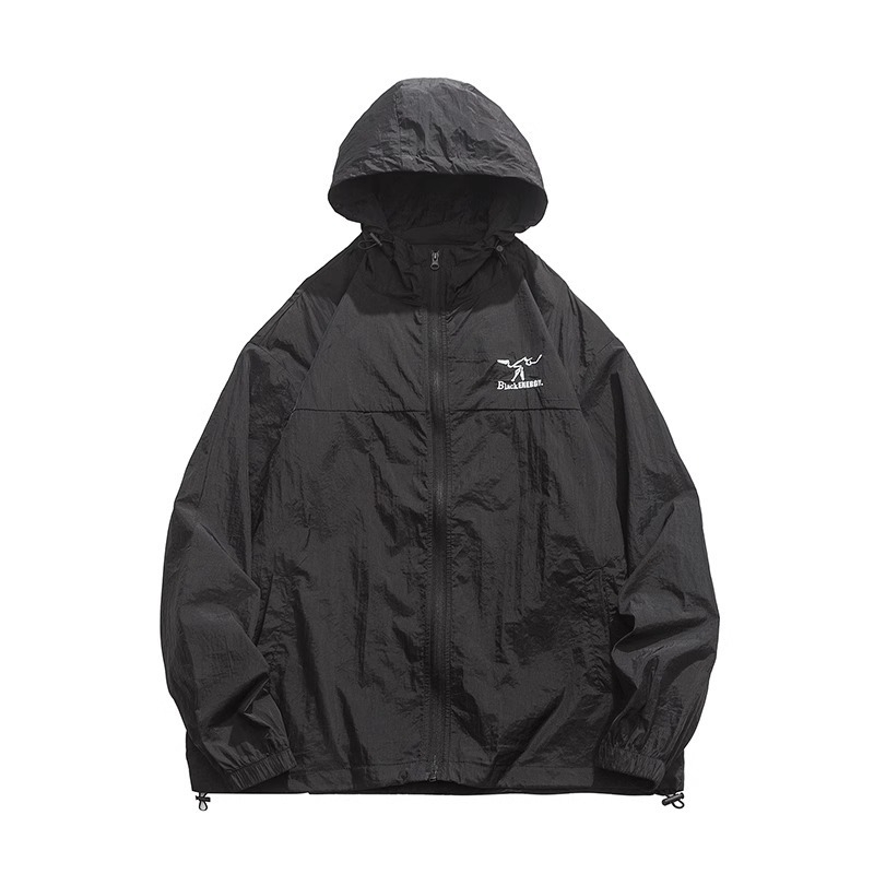 Ελαφρύ μπουφάν ice-silk για εφήβους, αντηλιακή προστασία, διαπνοή, χαλαρή γραμμή με φερμουάρ, μείγμα πολυεστέρα-βαμβακιού, κατάλληλο για άνοιξη-φθινόπωρο