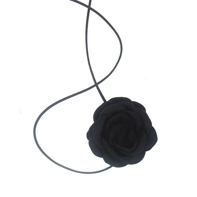 Choker ogrlica s camellijinim cvijetom, platno, ručna izrada, lanac ključne kosti, 20 g, modni dodatak za vrat