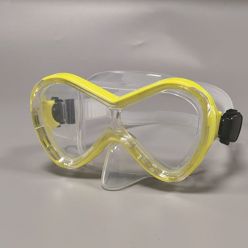 Μάσκα σνόρκελ για παιδιά — σιλικόνη, αντιθαμβωτική, tempered γυαλί, πλήρης ξηρός σχεδιασμός