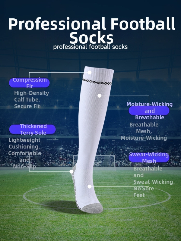 OXP profesionálne futbalové tréningové ponožky – dlhé po kolená, protišmykové, s hrubým froté spodkom, materiál: nylon, spandex, polyester