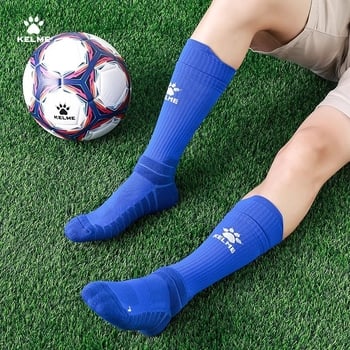 Férfi futball zokni középmagas hosszúságú, Flash Power, poliészter-pamut