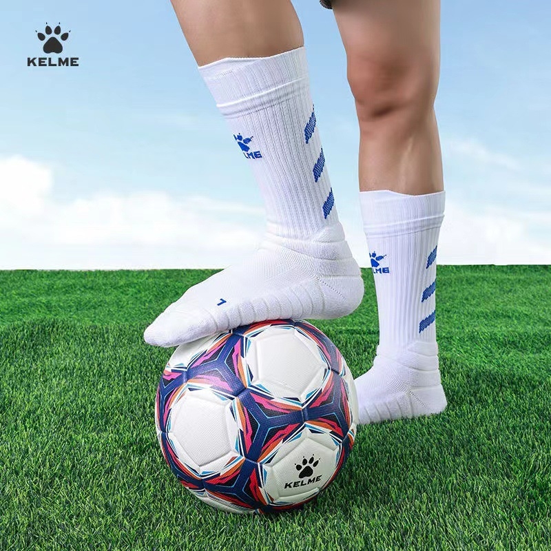 Férfi futball zokni középmagas hosszúságú, Flash Power, poliészter-pamut