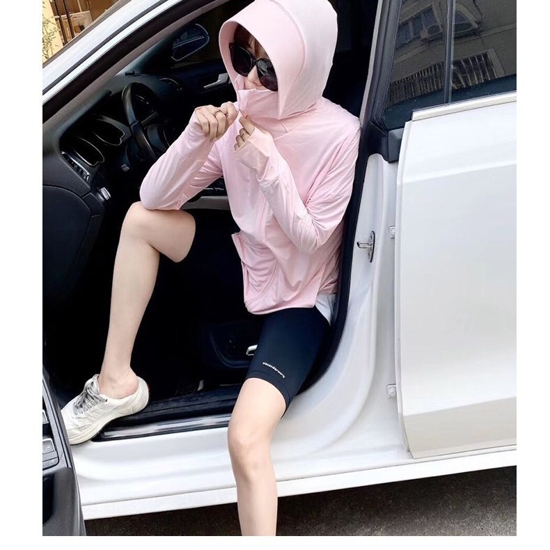 Kerékpáros napvédő kapucnis felső, légáteresztő, gyorsan száradó, szélálló, Ice Silk anyagú poliészter