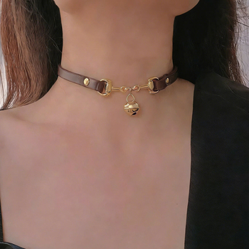 Kožni choker s metalnim privjeskom, geometrijski casual stil, ženski dodatak za vrat, 15 g
