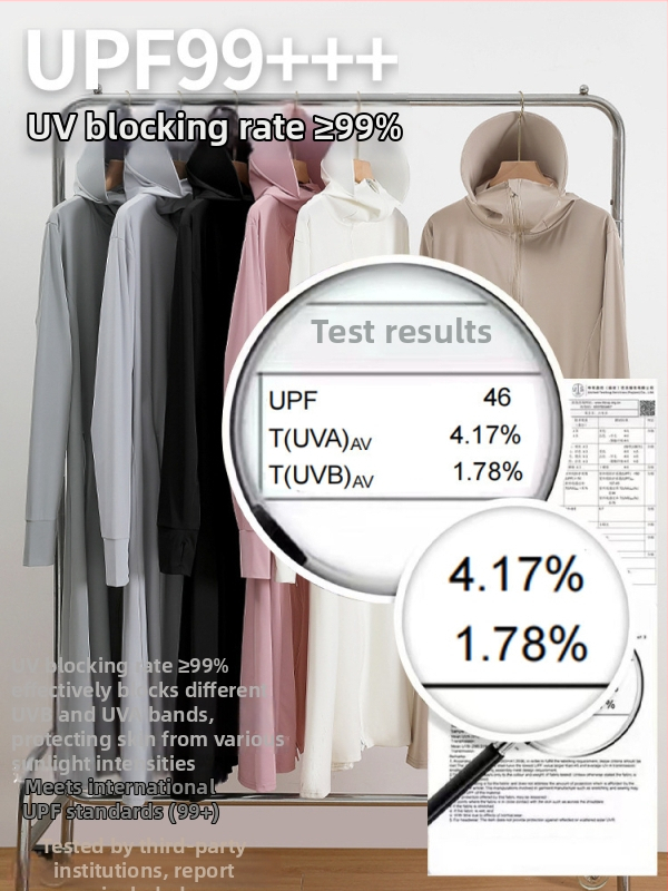 H391 Ženska ljetna duga jakna s UV zaštitom od ice silk, s kapuljačom