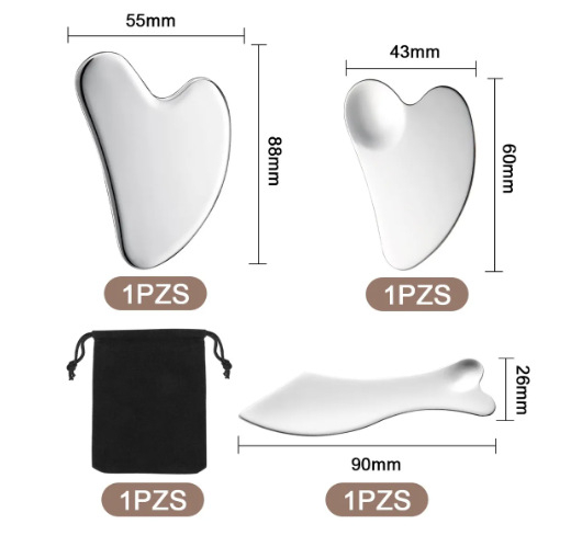 Spatulă pentru față din oțel inoxidabil, în formă de inimă, pentru fond de ten și măști, 90 g