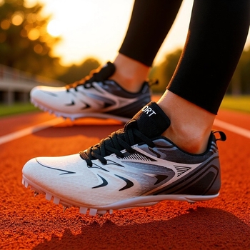 Unisex tenisice za atletiku s 7 šiljaka na stazu – prozračan mrežasti gornji dio, lagane tenisice za sprint trening s potplatom od prirodnog kaučuka