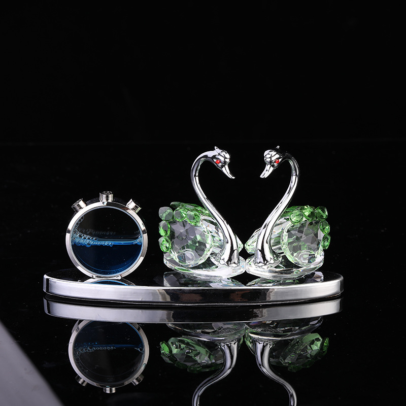 Energy Hut Μεταλλικός Κρυστάλλινος Κύκνος Αυτοκινήτου – Δοχείο Αρωμάτων Αυτοκινήτου, Πολυτελής Διακόσμηση Εσωτερικού